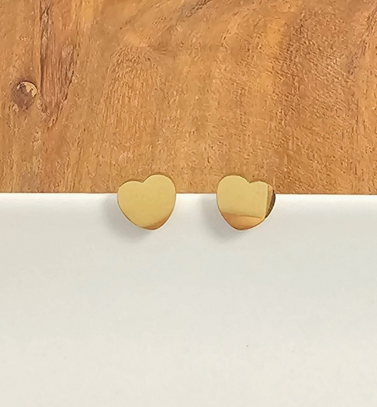Gold Heart Studs