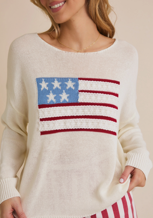 Plus American Flag Light Sweater