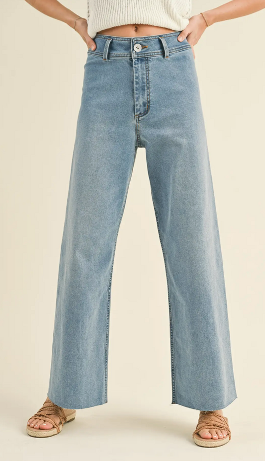 Denim Wide Leg Pants