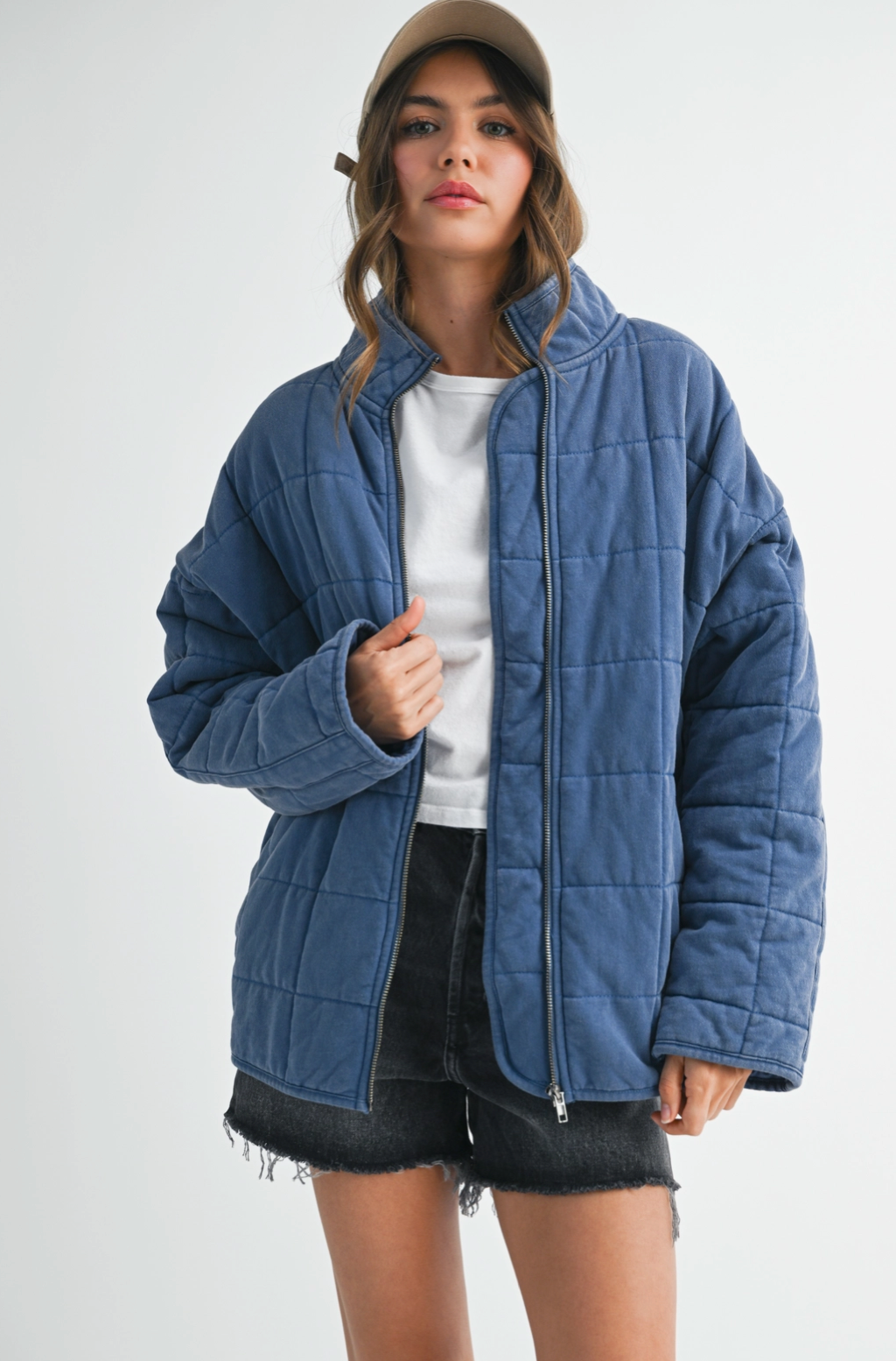 Blue Quilted Jacket