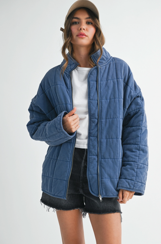 Blue Quilted Jacket