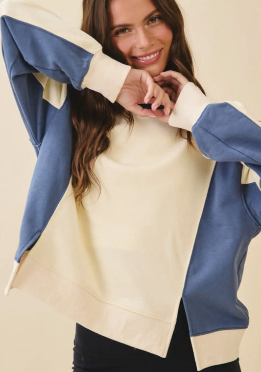 Colorblock Terry Pullover