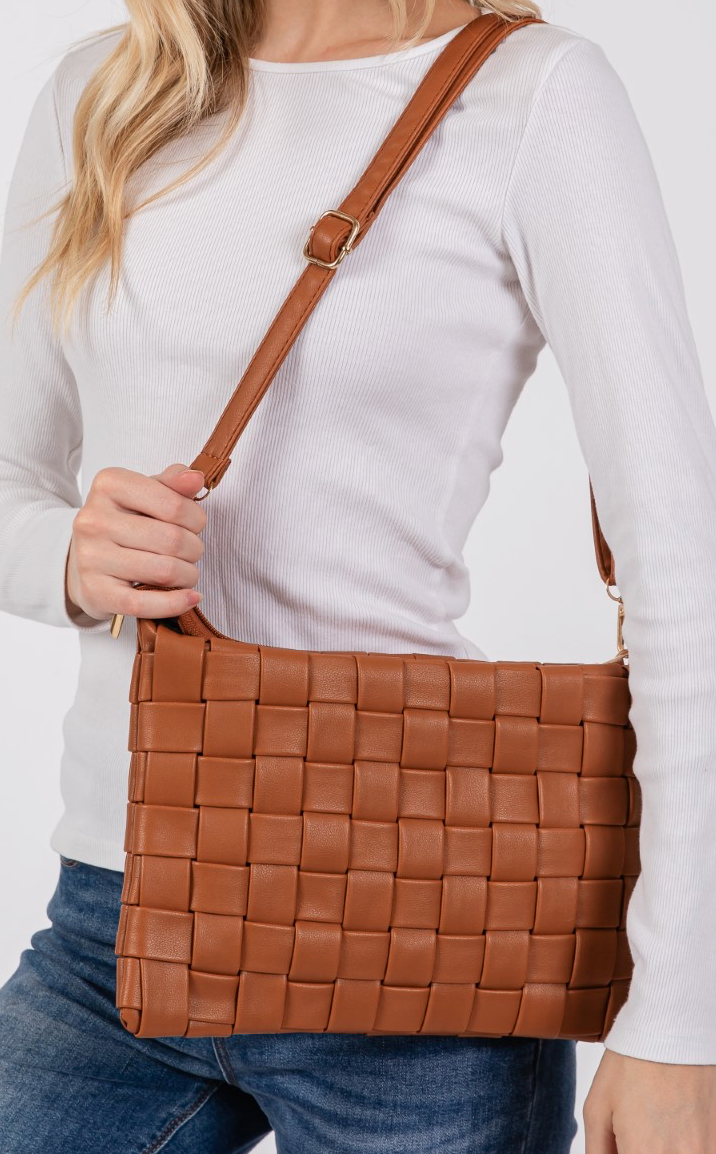 Leather Basket Weave Purse