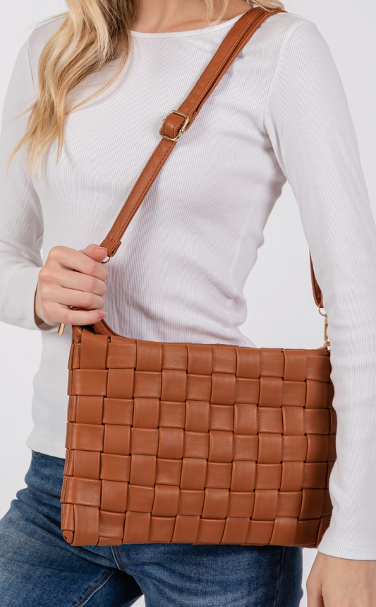 Leather Basket Weave Purse