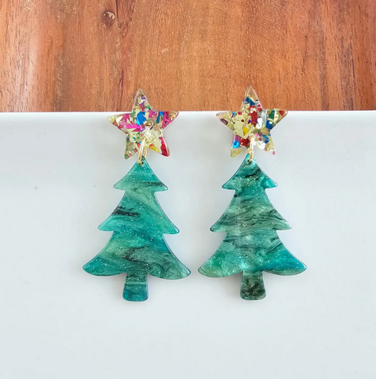 Star Christmas Tree Earrings