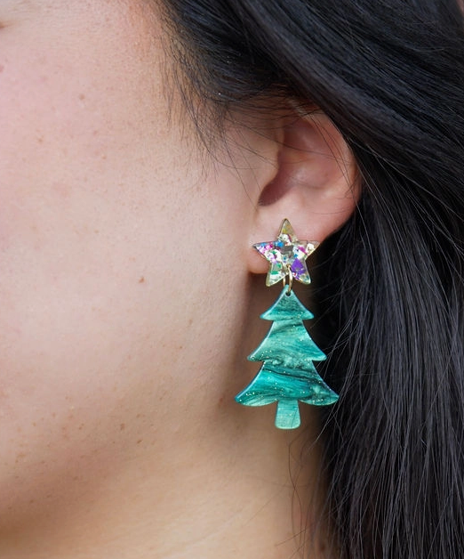 Star Christmas Tree Earrings