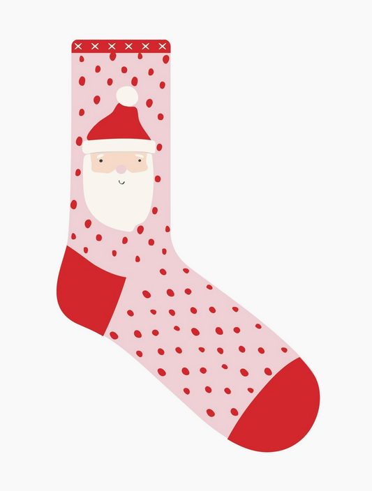 Polka Dot Santa Socks