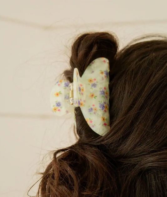 Spring Floral Claw Clip