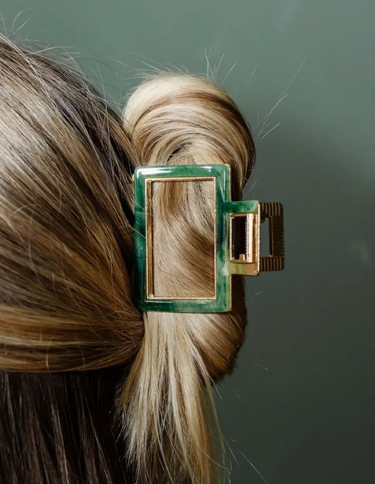Gold & Green Claw Clip