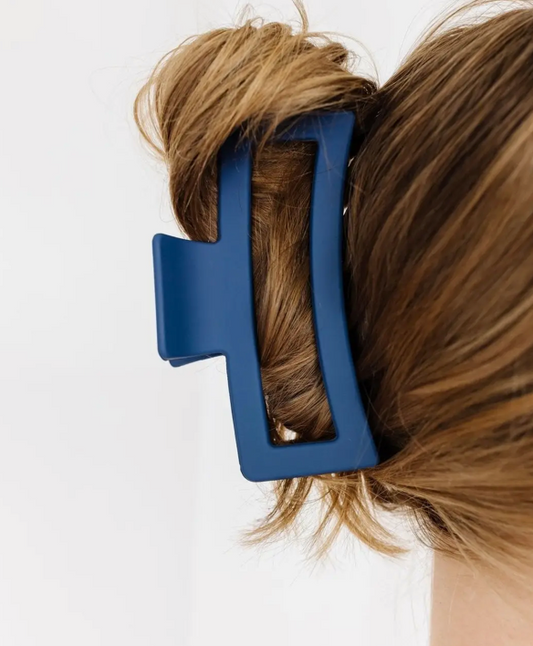 Large Blue Matte Claw Clip