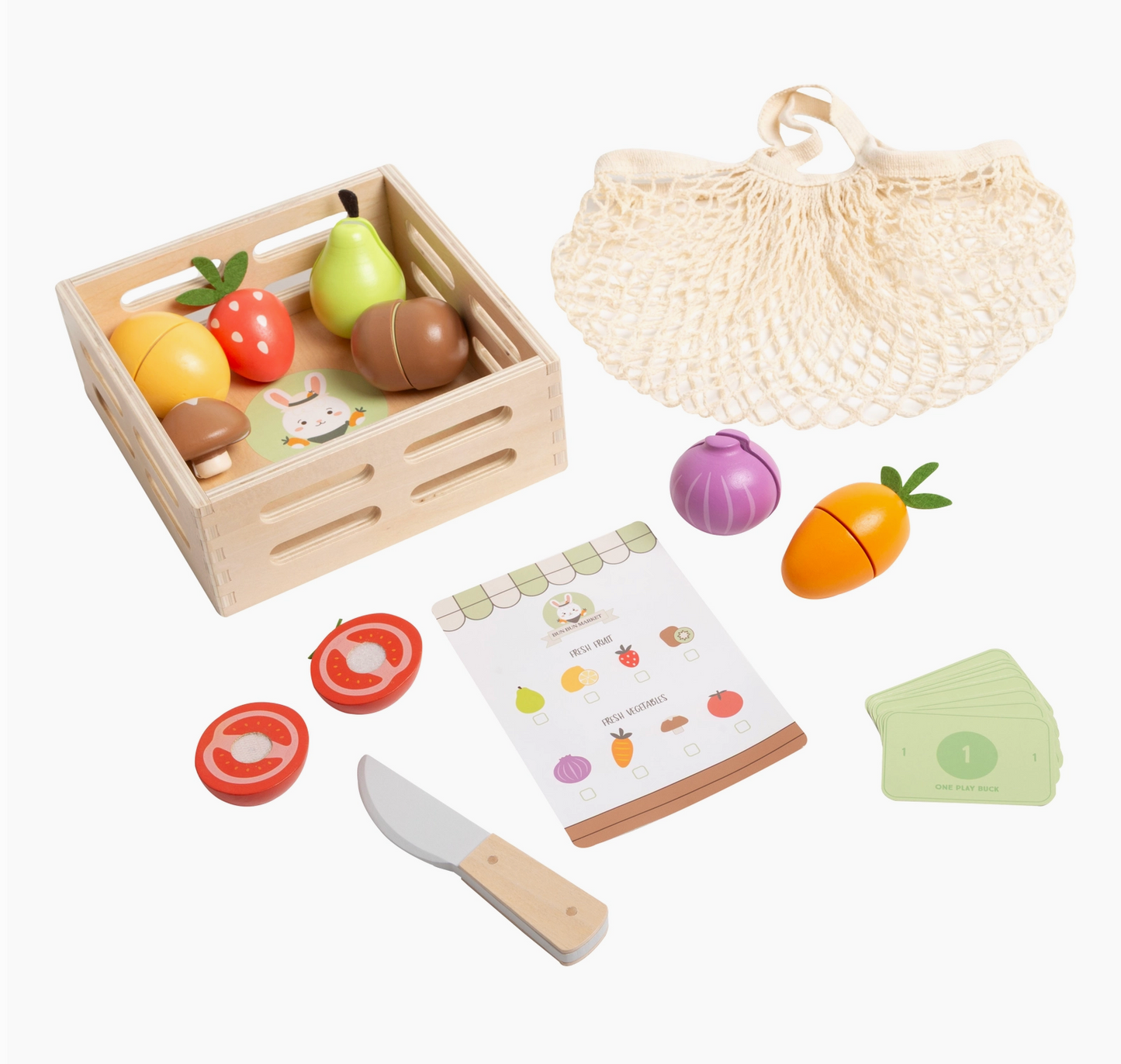Wooden Farmers Market Toy Set