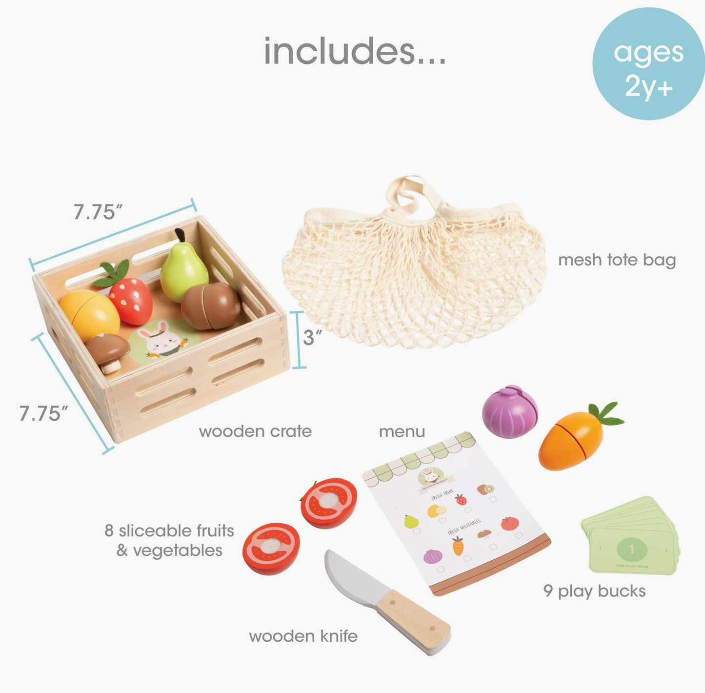 Wooden Farmers Market Toy Set