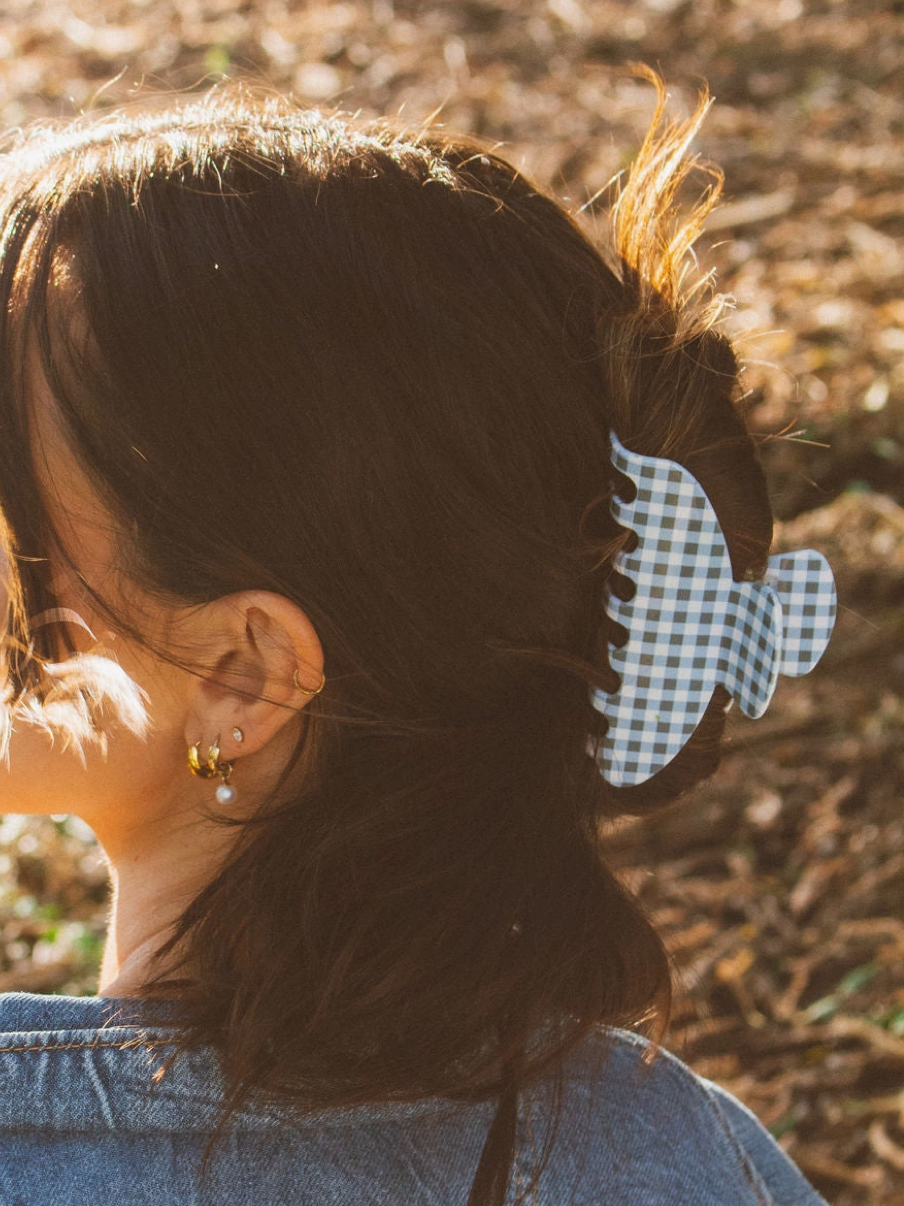 Gingham Claw Clip