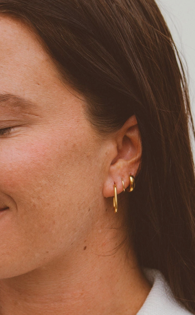 Gold Oval Hoops
