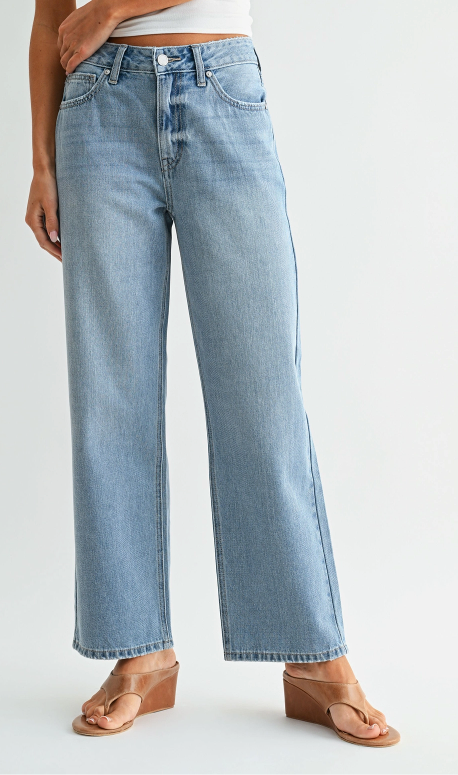 High Rise Loose Fit Straight Jeans