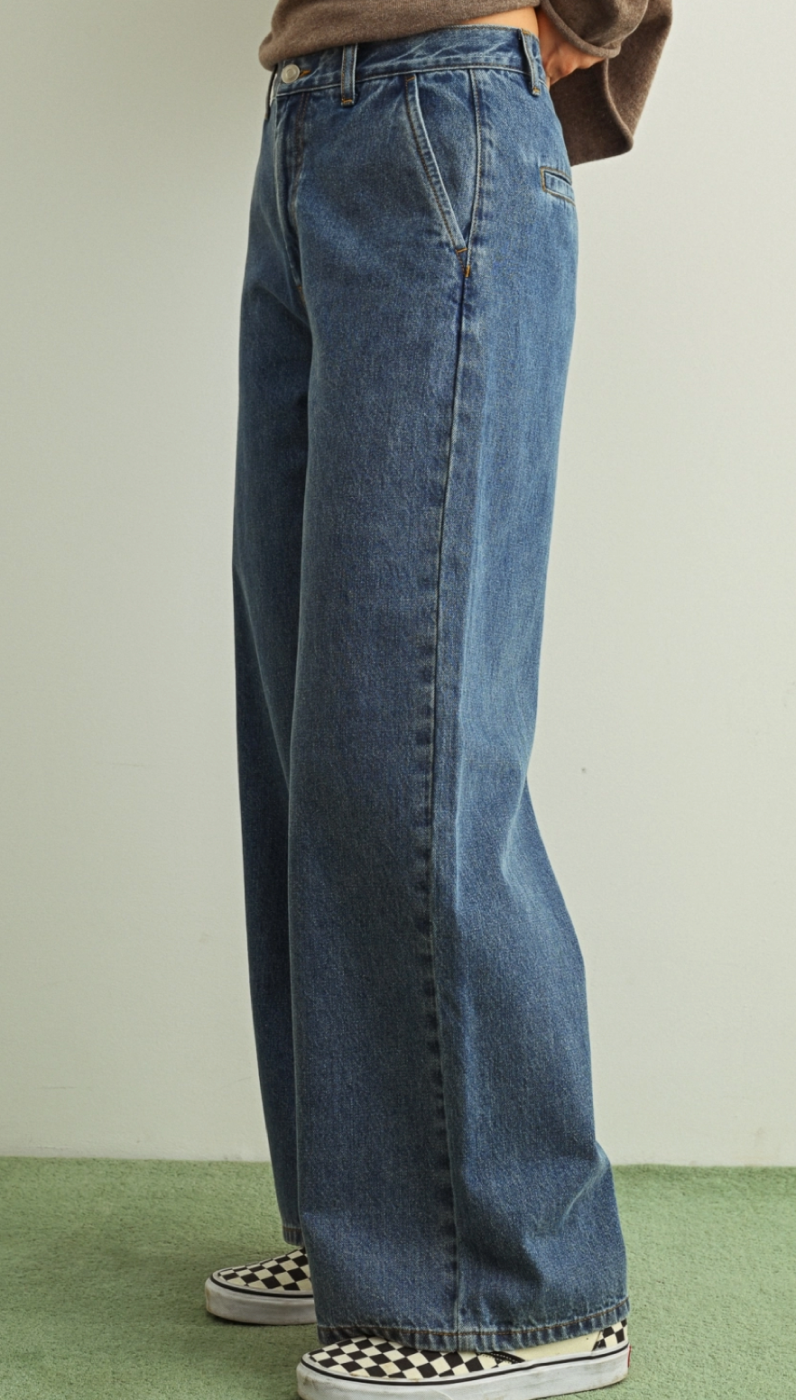 Dark Denim Wide Leg Jeans