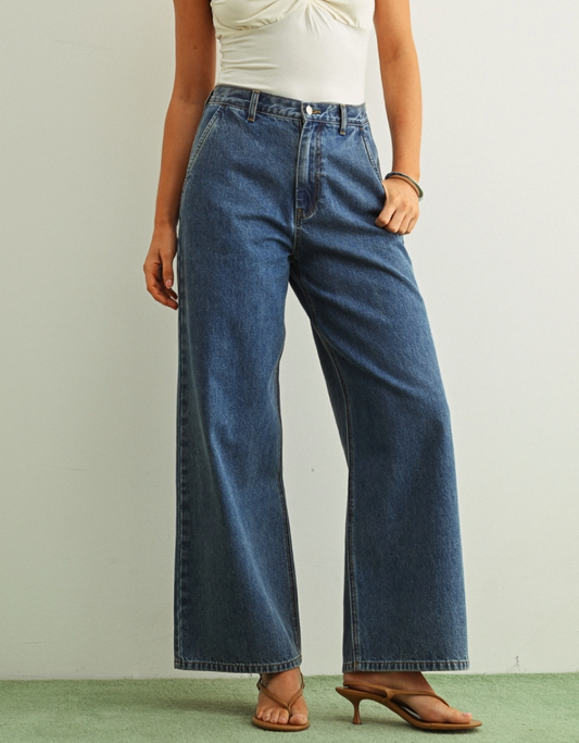 Dark Denim Wide Leg Jeans