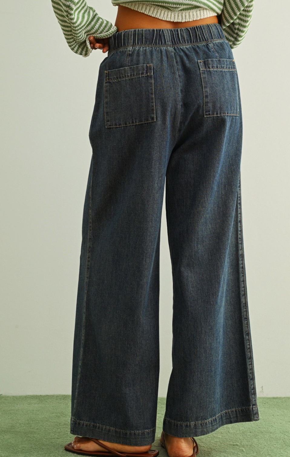 Dark Wash Drawstring Pants