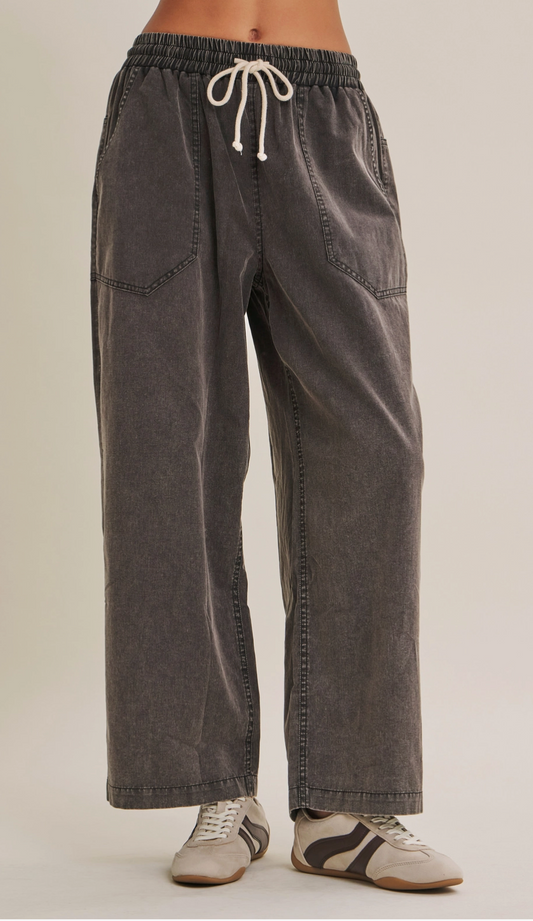 Black Washed Everyday Pants