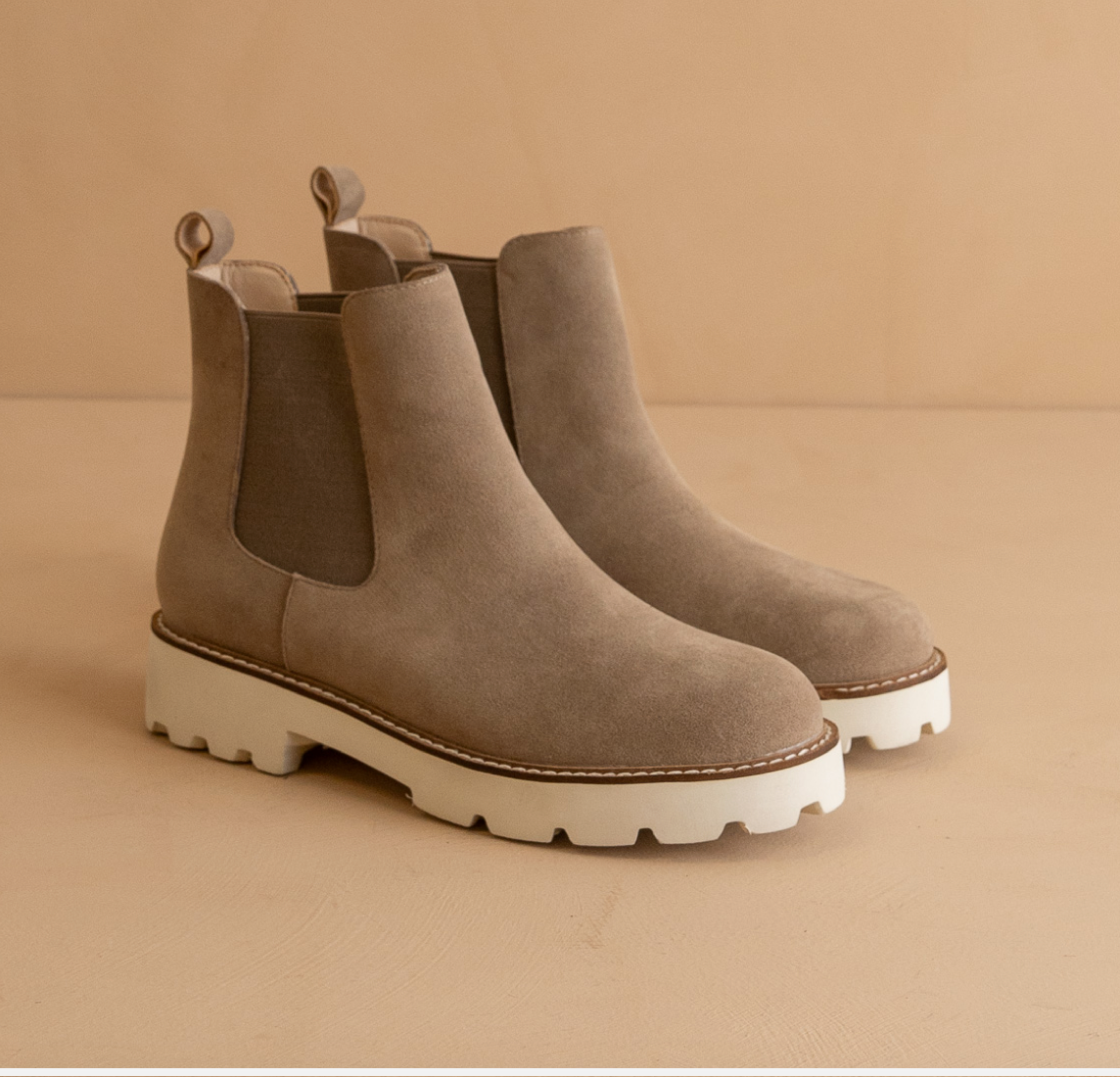 Khaki Suede Fall Boots