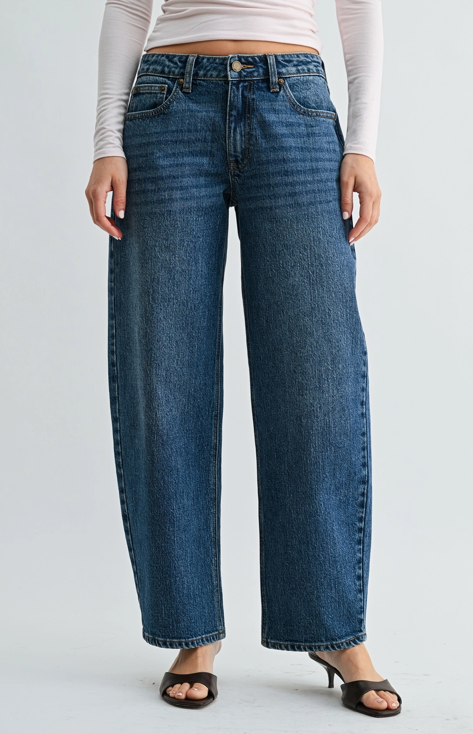 Slight Barrel Dark Denim Jeans