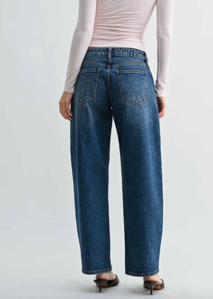 Slight Barrel Dark Denim Jeans