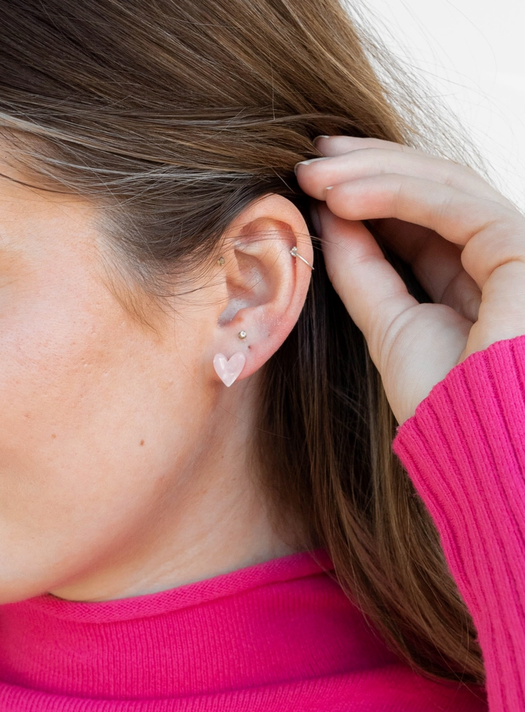 Acrylic Heart Studs