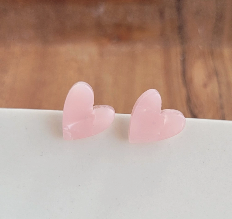 Acrylic Heart Studs