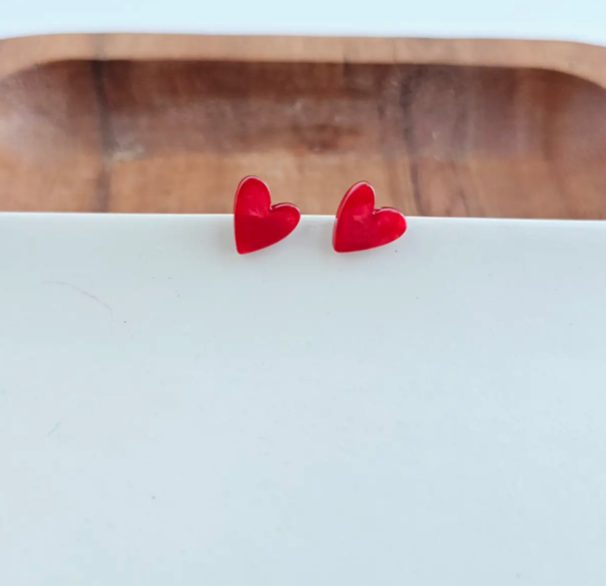 Acrylic Heart Studs
