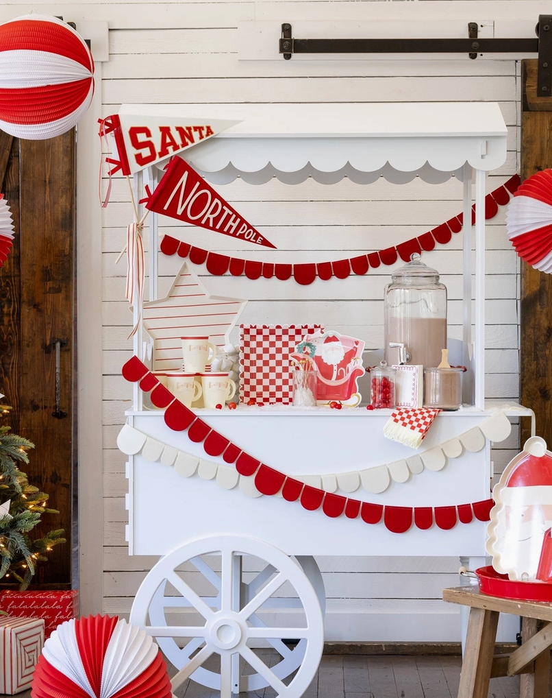 Red & White Felt Banner