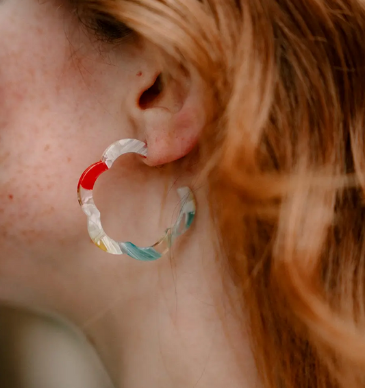Technicolor Flower Hoops